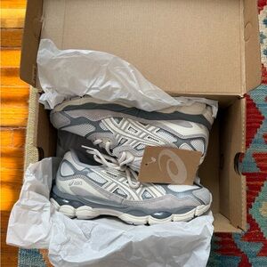 ASICS Cream and Gray Gel-NYC Sneakers